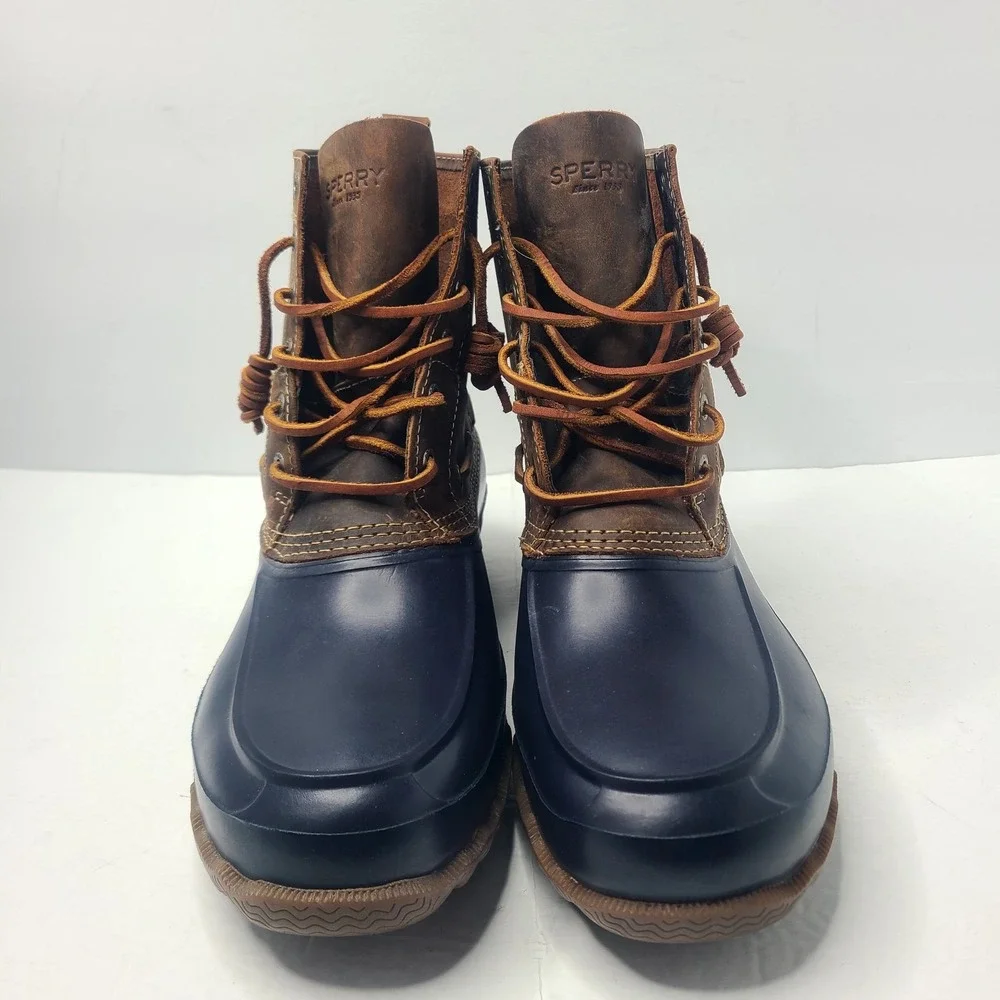 Sperry Top Sider Duck Decoy Boots Mens 12M Brown Navy Waterproof Leather